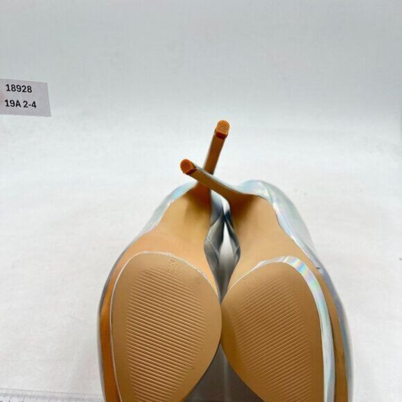 FSJ Iridescent Silver High Heels - Picture 6 of 7